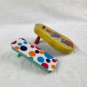 Lot of 2 Vintage Tin Litho Noisemakers – Kirchhof USA & Polka Dot –‎ Working